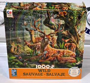 2019 Adrian Chesterman Ceaco 1000 Pc Jigsaw Puzzle Wild Sauvage Animals Deer